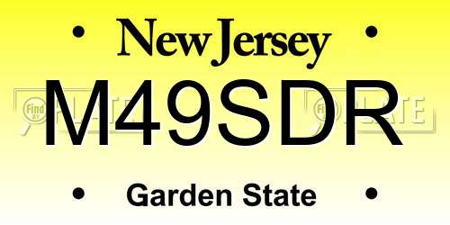 M49SDR New Jersey License Plate