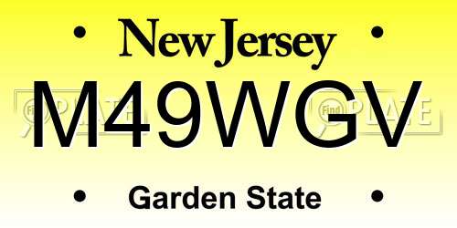 M49WGV New Jersey License Plate