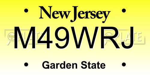 M49WRJ New Jersey License Plate