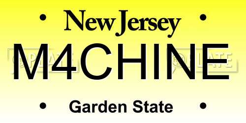 M4CHINE New Jersey License Plate