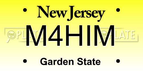 M4HIM New Jersey License Plate