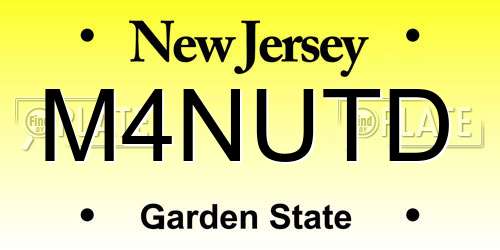 M4NUTD New Jersey License Plate