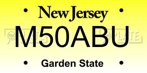 M50ABU New Jersey License Plate