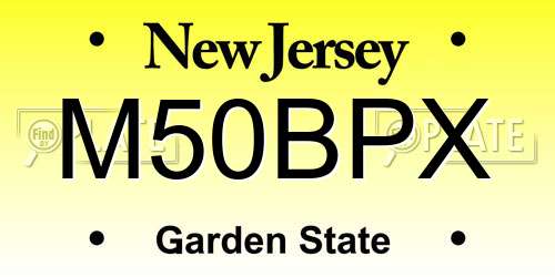 M50BPX New Jersey License Plate
