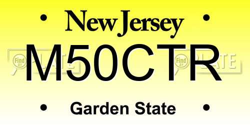 M50CTR New Jersey License Plate