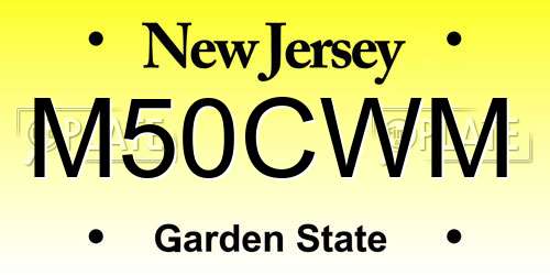M50CWM New Jersey License Plate