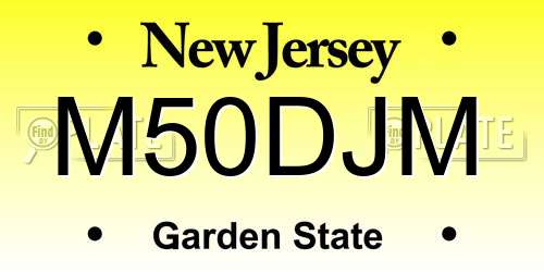 M50DJM New Jersey License Plate