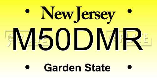 M50DMR New Jersey License Plate