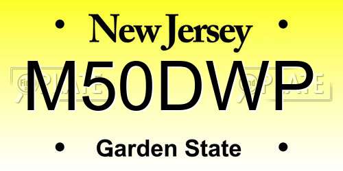M50DWP New Jersey License Plate