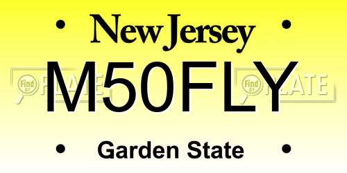 M50FLY New Jersey License Plate
