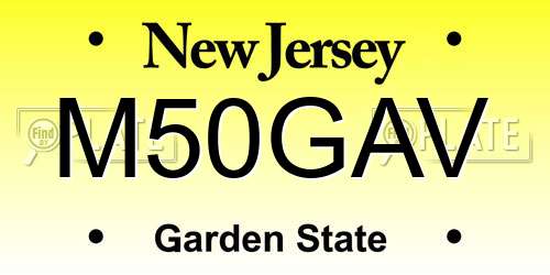M50GAV New Jersey License Plate