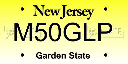 M50GLP New Jersey License Plate