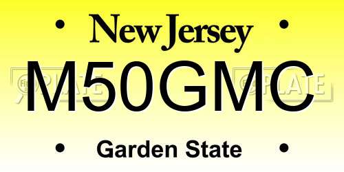 M50GMC New Jersey License Plate