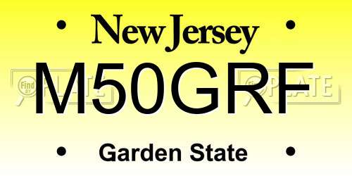 M50GRF New Jersey License Plate