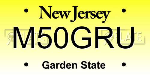 M50GRU New Jersey License Plate