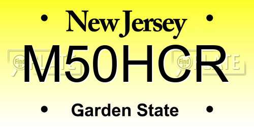 M50HCR New Jersey License Plate