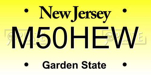 M50HEW New Jersey License Plate