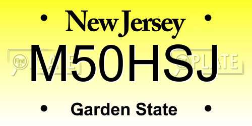 M50HSJ New Jersey License Plate
