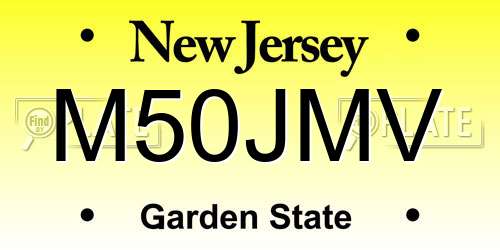 M50JMV New Jersey License Plate