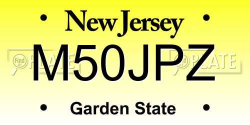 M50JPZ New Jersey License Plate