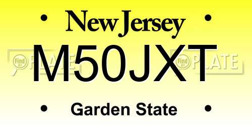 M50JXT New Jersey License Plate