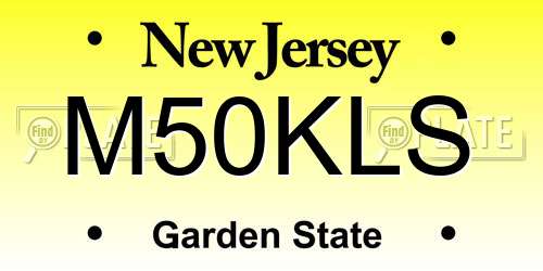 M50KLS New Jersey License Plate