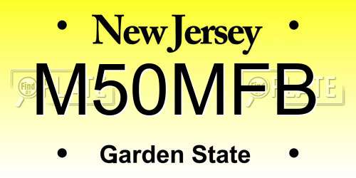 M50MFB New Jersey License Plate