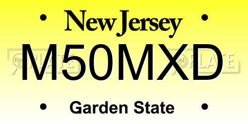 M50MXD New Jersey License Plate