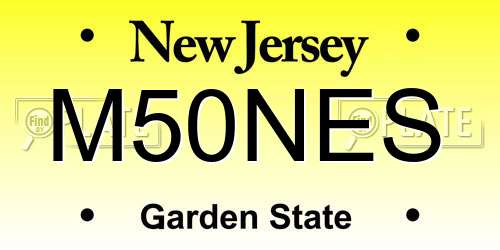 M50NES New Jersey License Plate