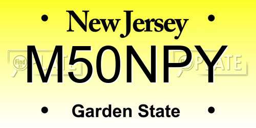 M50NPY New Jersey License Plate