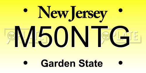 M50NTG New Jersey License Plate