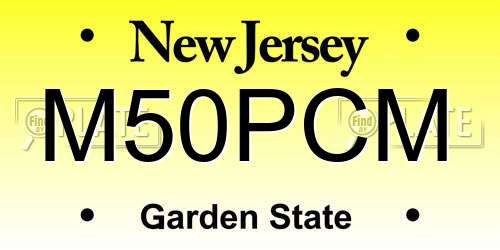 M50PCM New Jersey License Plate