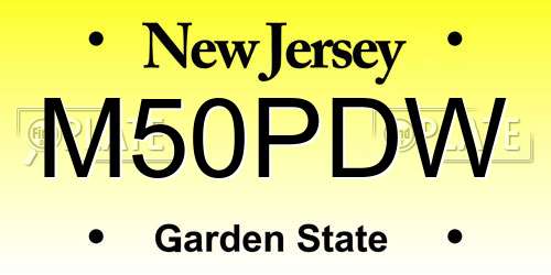 M50PDW New Jersey License Plate