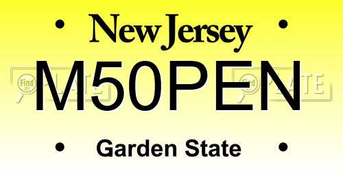 M50PEN New Jersey License Plate