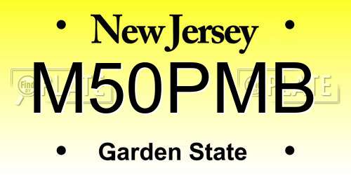 M50PMB New Jersey License Plate