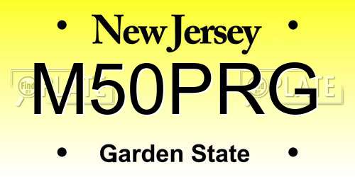M50PRG New Jersey License Plate