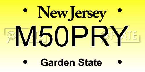 M50PRY New Jersey License Plate