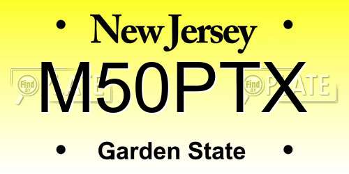 M50PTX New Jersey License Plate
