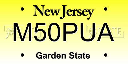 M50PUA New Jersey License Plate