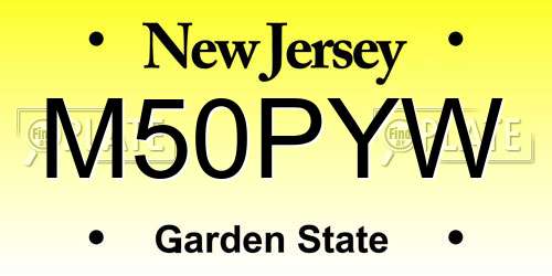 M50PYW New Jersey License Plate
