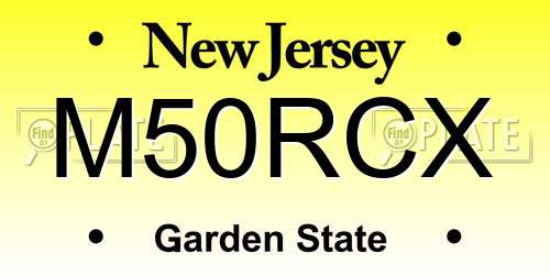 M50RCX New Jersey License Plate