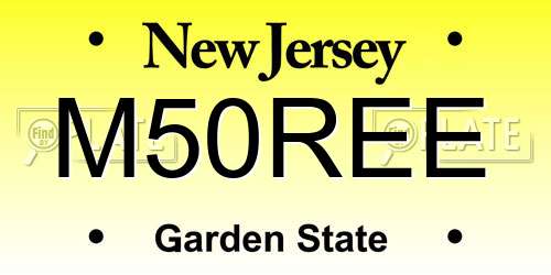 M50REE New Jersey License Plate