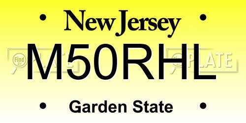 M50RHL New Jersey License Plate