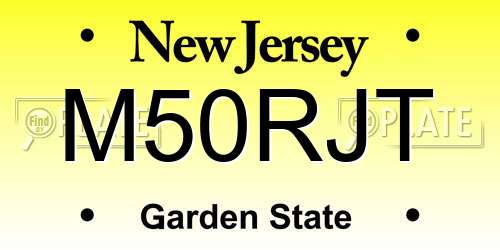 M50RJT New Jersey License Plate
