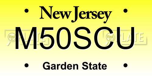 M50SCU New Jersey License Plate