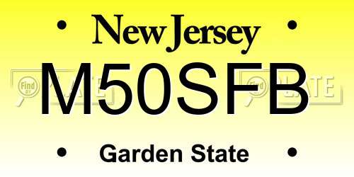 M50SFB New Jersey License Plate