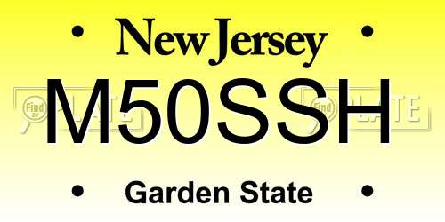 M50SSH New Jersey License Plate