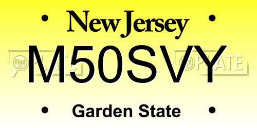 M50SVY New Jersey License Plate