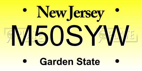 M50SYW New Jersey License Plate