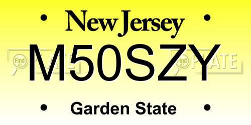 M50SZY New Jersey License Plate